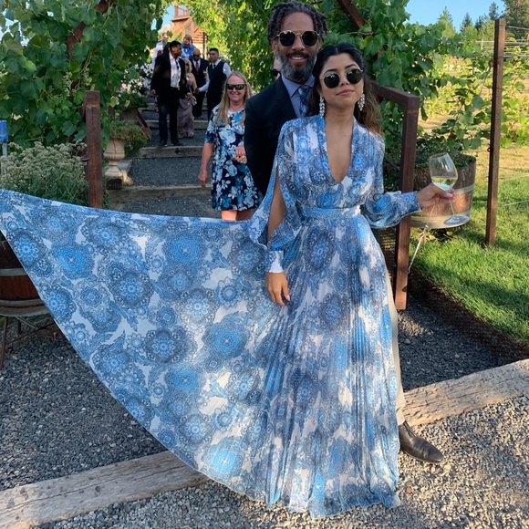 Alice + Olivia Dresses & Skirts - Alice + Olivia Blue and White Maxi Dress